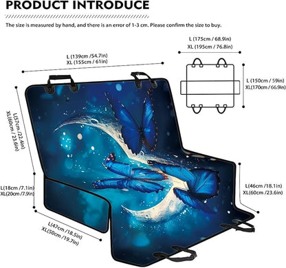 AFPANQZ Moon Butterfly Dog Dog Back Seat Cover