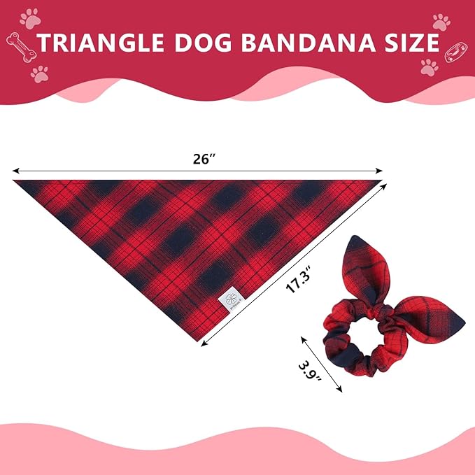 E-Clover Dog Bandanas Girl & Matching Scrunchie Set