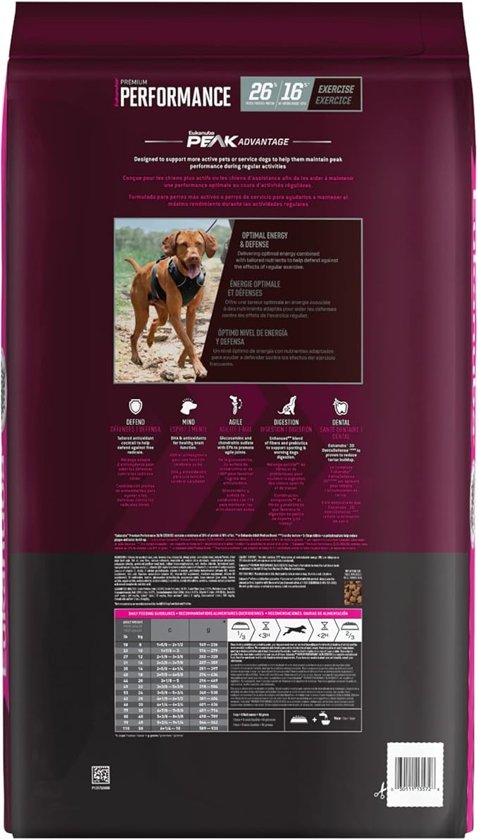 Eukanuba Premium Performance 26/16 Exercise Adult Dry Dog Food, 28 lb. Bag