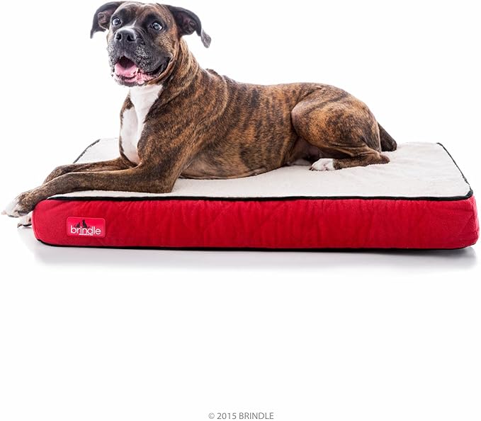 Brindle Waterproof Designer Memory Foam Pet Bed-Removable Machine Cover-4 Inch