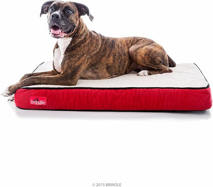 Brindle Waterproof Designer Memory Foam Pet Bed-Removable Machine Cover-4 Inch