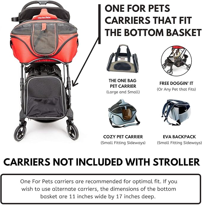 Pet Stroller for Small and Medium Size Dogs and Cats 3-in-1 Luxury
