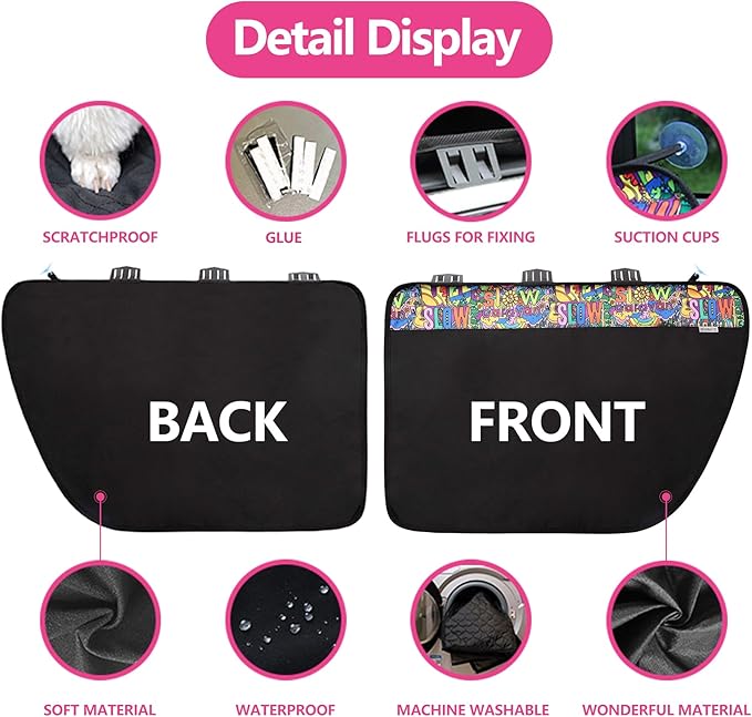 2PCS Car Door Protector for Dogs Pet Car Door Cover-Waterproof Scratchproof Nonslip Durable Car Door Protector (2 Packs