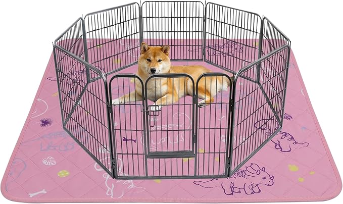 IEUUMLER Washable Pee Pads for Dogs 1 Pack EU007 (Pink 48"X48"-1pcs)