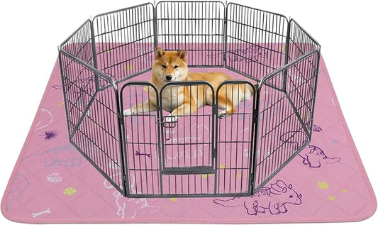 IEUUMLER Washable Pee Pads for Dogs 1 Pack EU007 (Pink 48"X48"-1pcs)