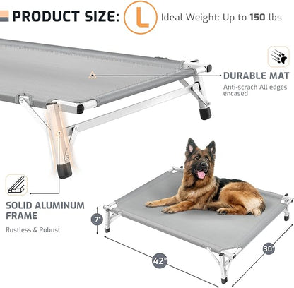 Dog Beds Large Sized Dog: Raised Elevated Cooling Cots Chew Proof Dog Bed