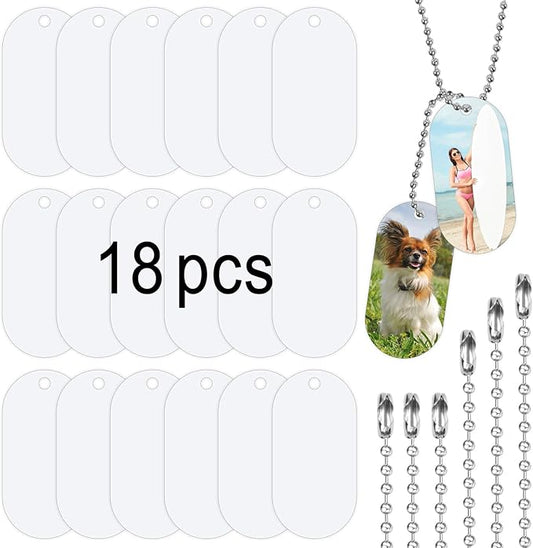 18 pcs Sublimation Dog Tags Blanks