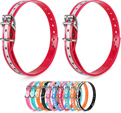 Replacement Collar Strap 3/4',Reflective,Adjustable,Metal Buckled,Waterproof Pack2)