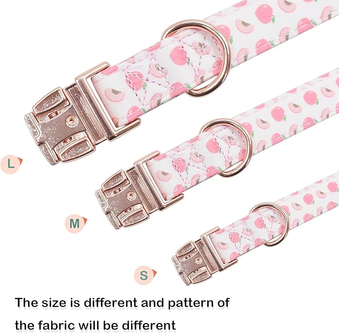 Cotton Dog Collar Metal Buckle Daisy Summer S(10-14in))