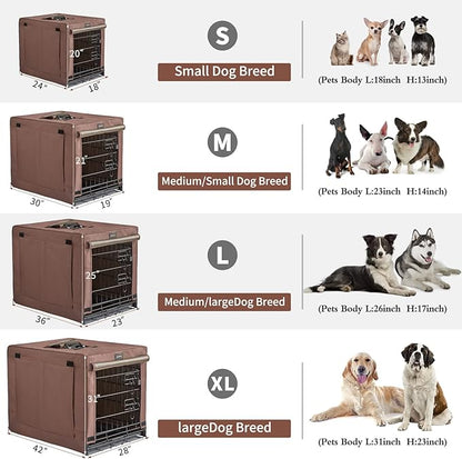 DONORO Dog Crates Kit for Small Size Dogs Indoor with Dog Crate Cover