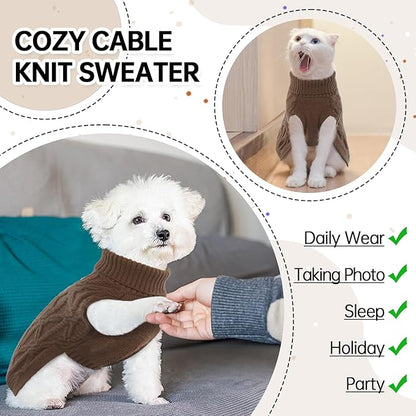 BRKURLEG Thermal Knitted Dog Sweater for Small Dog
