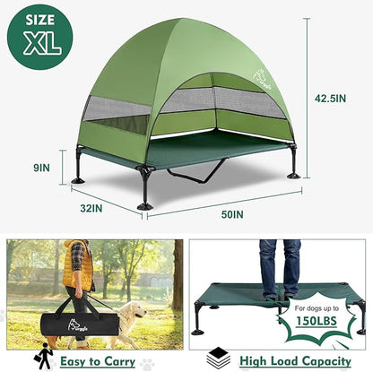 Upgraded Elevated Dog Bed with Canopy