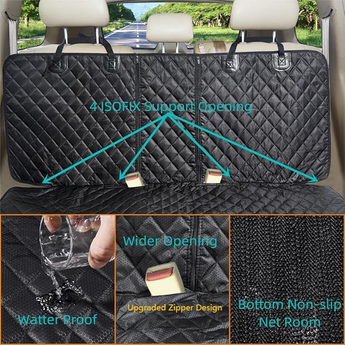 Dog Car Seat Cover for Back Seat Cover for Kids ISOFIX Car Seat Protector for Dogs Nonslip Water Proof Universal Fit Dog Car Seat Cover for Truck SUV(Large