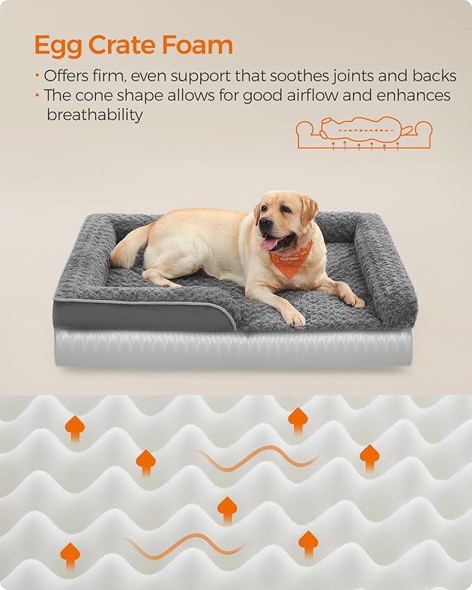 Feandrea Orthopaedic Dog Bed for Large Dogs 42 x 32 x 7 Inches, UPGW253G02