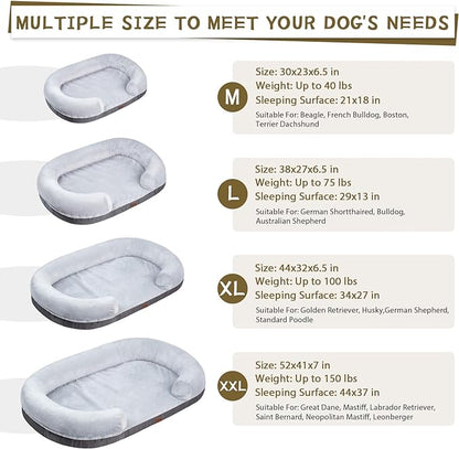 pettycare Orthopedic Dog Bed for Medium Dogs with Memory Foam 30” Grey