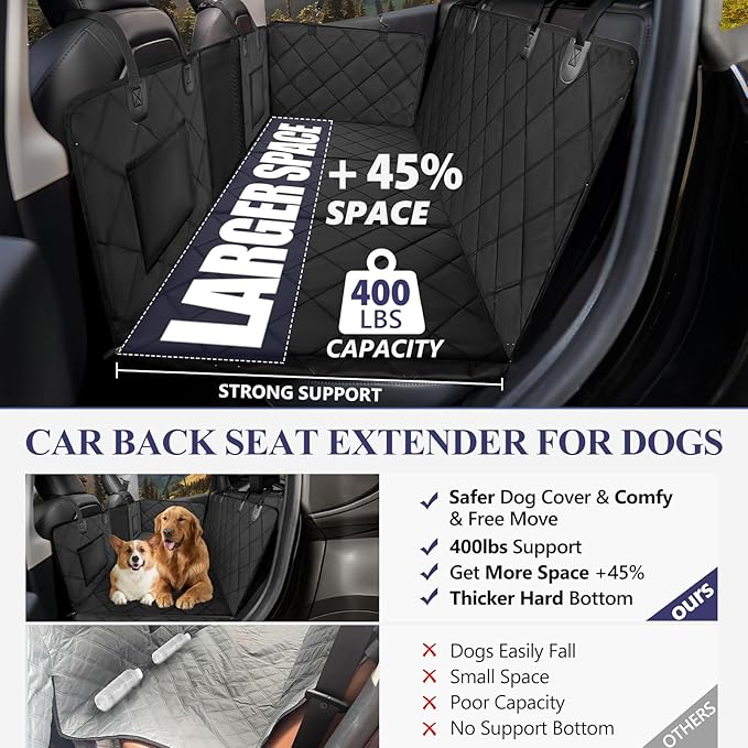 Back Seat Extender for Dogs 400lbs, Hard