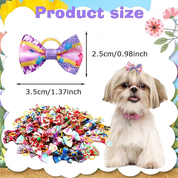 60pcs Dog Hair Bows 30 Beautiful