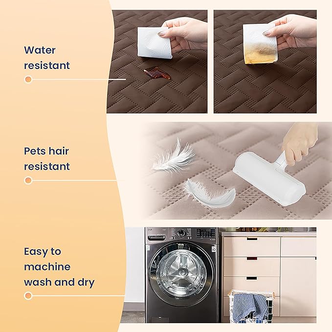 gogobunny 100% Double Sided Waterproof Dog Blanket Soft Pet Bed Cover Reversible Protect Furniture Couch Sofa Car for Puppy Cat Kids (Dark Chocolate/Light Chocolate 82x82 Inch 1))