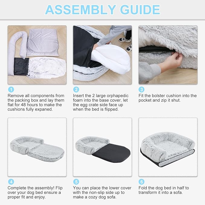 Human Dog Bed 72"x43"x10" Dog