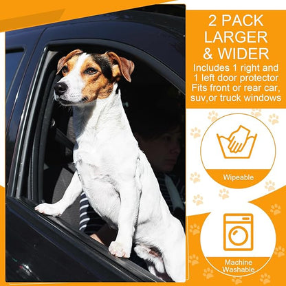 2 Pcs Car Door Protector Pet Dog Paw Prints Car Door Cover Protector Waterproof Scratching Nonslip Universal Fit Car Door Guard with Storage Pockets for Interior Vehicle