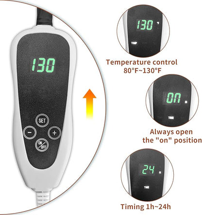 Cat Heating Pad Round-D16in Pet Heating Pads for Cats Waterproof Smart Thermostat Switch