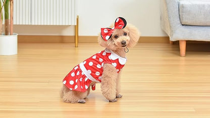 Disney for Pets Minnie Mouse Halloween Costume for Dogs - Large | Disney Halloween Dog Costumes, Funny Pet Costumes | Officially Licensed Disney Dog Halloween Costume,Red