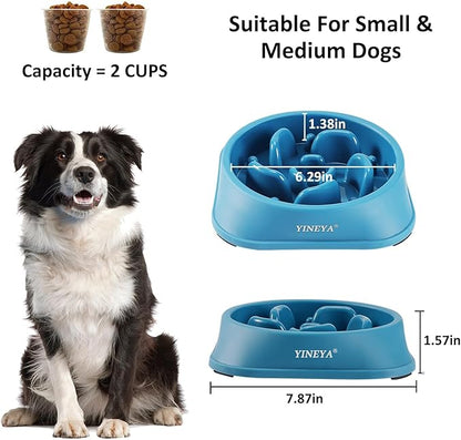 Slow Feeder Dog Bowls Large Breed, Dog Slow Feeder Bowl, Dog Food Bowls Slow Feeder, Dog Bowl Slow Feeder, Dog Bowl That Slow Down Eating(DarkBlue)