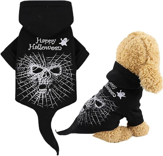 Dog Sweater Dog Sweater Cat Halloween Hoodies Pet Clothes Dog Fleece Hooded Sweatshirt Puppy Apparel Spider Black X-Small