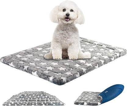KROSER Fancy Dog Crate Pad Dog Bed Mat Reversible (Cool & Warm)
