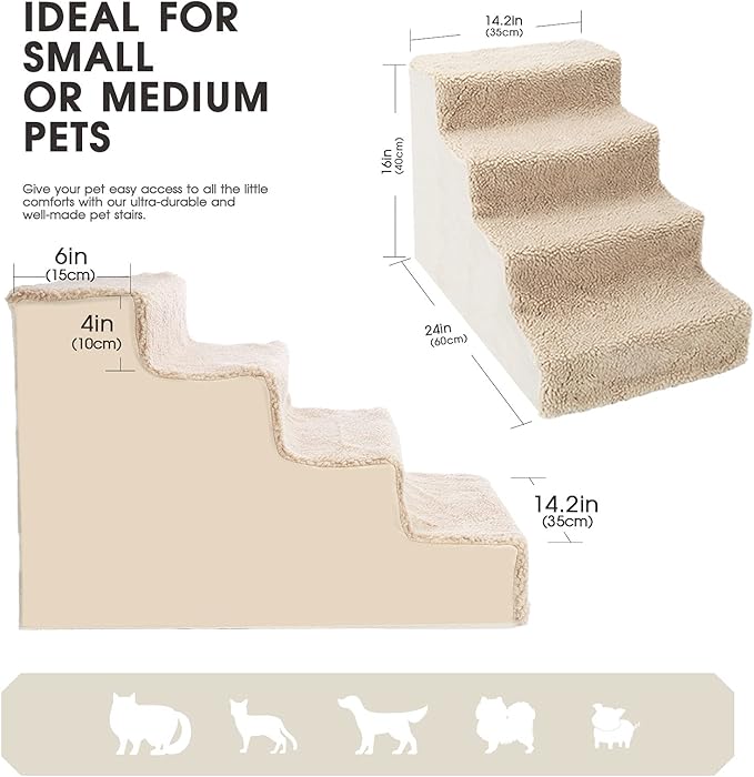 Topmart Dog Stairs&Steps for Small Dogs & Cats 4 Tiers