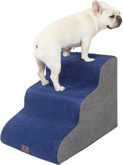 Pettycare Dog Stairs Ramp for High Beds and Couch 3 Steps,Navy