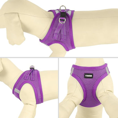 YIMEIS Dog Harness and Leash Set, No Pull Soft Mesh Pet Harness, Reflective Adjustable Puppy Vest for Small Medium Large Dogs, Cats (Purple, X-Small (Pack of 1)