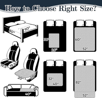 Stuffed Waterproof Dog Bed Cover Pet Blanket 52"X82", Grey