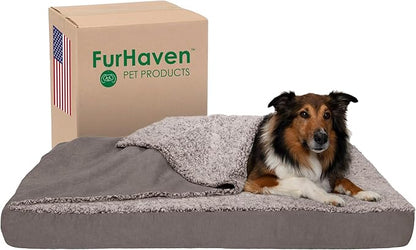Furhaven Memory Foam Dog Bed for Large Dogs w/ Removable Washable Cover 95 lbs