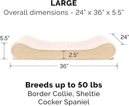 Furhaven Replacement Dog Bed Cover Ultra Plush Faux Fur & Suede Contour Luxe Lounger