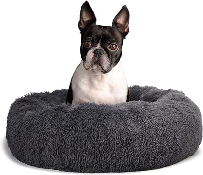 Calming Bed for Dogs 30 Inches Dark Gray