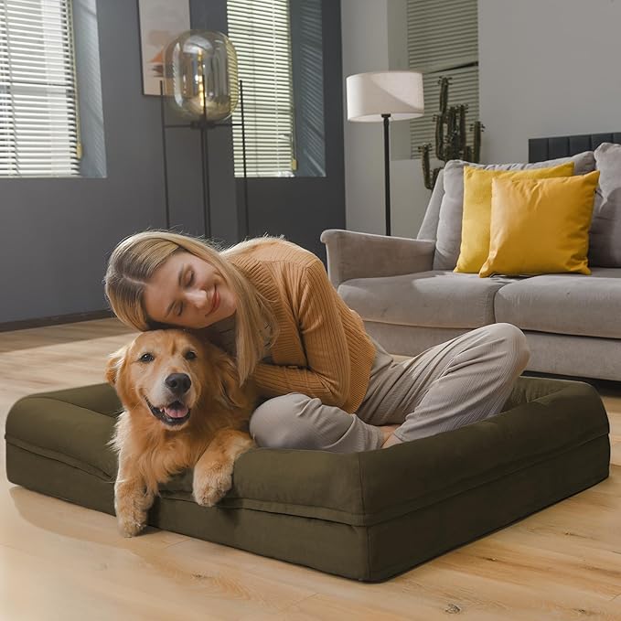 Orthopedic Washable Large Dog Bed: Large Dog Bed Bolster Waterproof