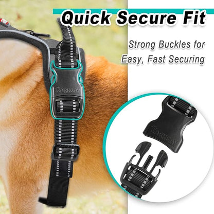 BARKBAY Dog Harness No Pull for Large Dogs - Adjustable, Reflective, Comfortable, No Choke, Heavy-Duty - Perfect for Outdoor Training, Walking, and Hiking - Strong & Durable - XL & Dark Grey