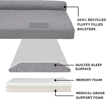 Furhaven Memory Foam Dog Bed for Large Dogs w/ Removable Bolsters & Washable Cover 95 lbs