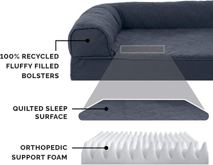 Furhaven Orthopedic Dog Bed for Large/Medium Dogs w/ Removable Bolsters & Washable Cover 55 lbs