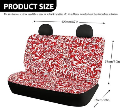 Red Candy Cane Car Rear Seat Covers