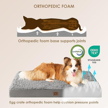 EHEYCIGA Orthopedic Dog Beds for Large Dogs with Removable Washable Cover 36x27