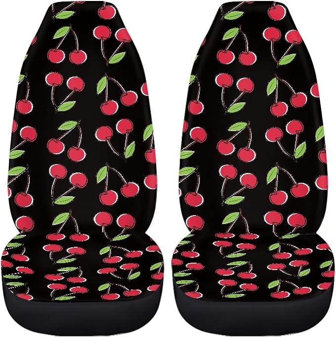 Red Cherry Print Car Seat Covers Full Set of 2