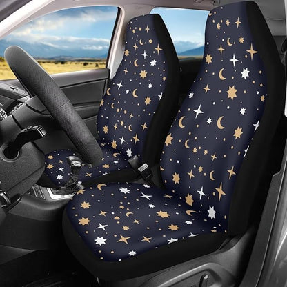 UNICEU Moon Star 2pc Front Seat Covers Stretchy