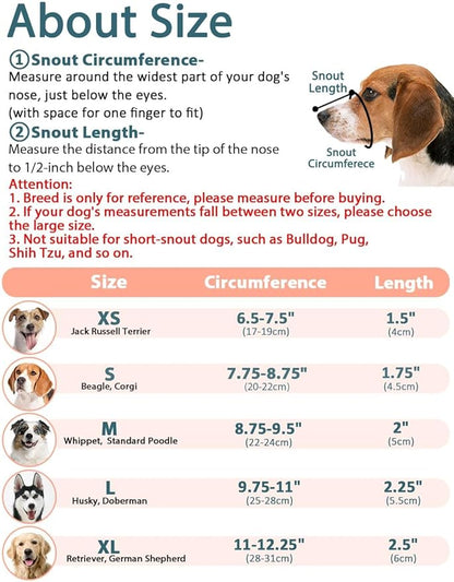 LUCKYPAW Dog Muzzle L(Snout:9.75"-11"))