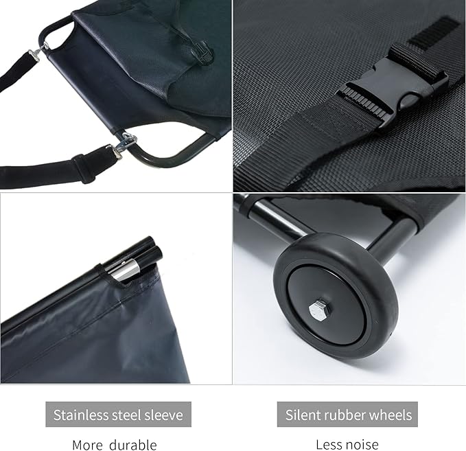 Max Loading 250lbs Large Dog Stretcher with Noiseless Wheels 45x22 Inch