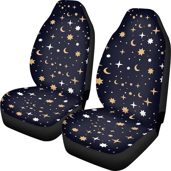 UNICEU Moon Star 2pc Front Seat Covers Stretchy