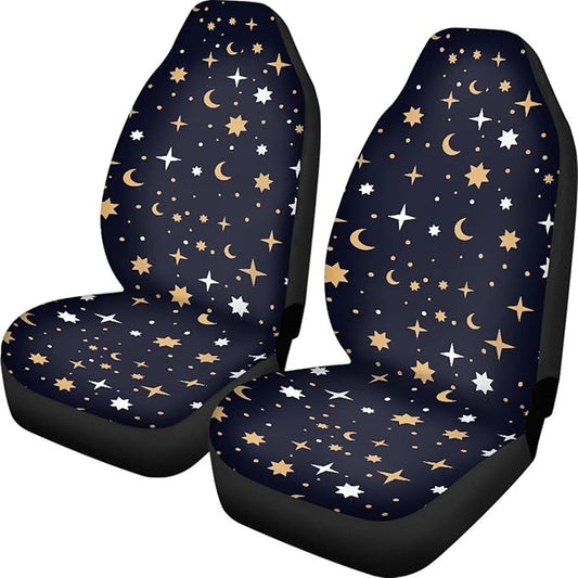 UNICEU Moon Star 2pc Front Seat Covers Stretchy