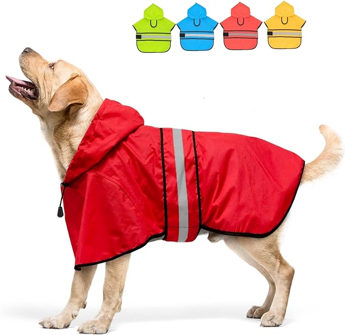Candofly Dog Raincoat Hooded Poncho