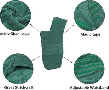 Geyecete Dog Bathrobe Towel Dog Drying Coat-Dry Fast Dog Bag-Pineapple Grid Fast Drying Super Absorbent Pet Dog Cat Bath Robe Towel-Green-M